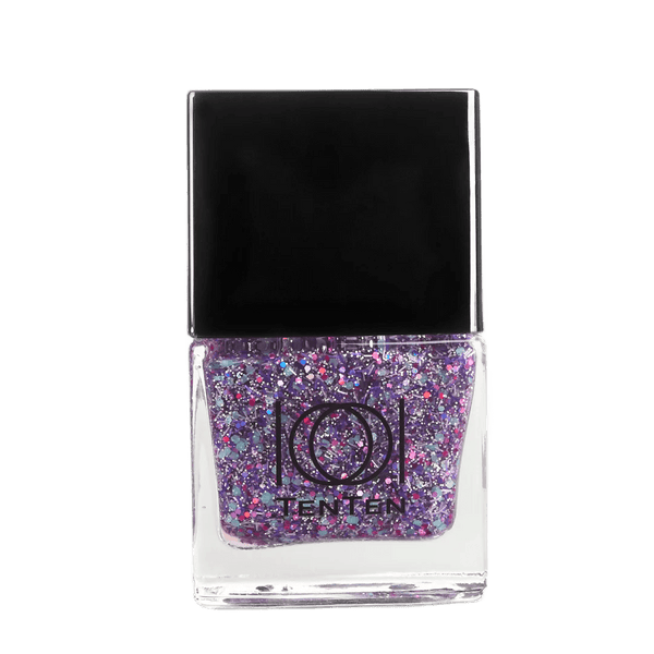 Purple Glitter Nail Polish Purple Galaxy NP-XG87 swatches on nails vibrant purple shine