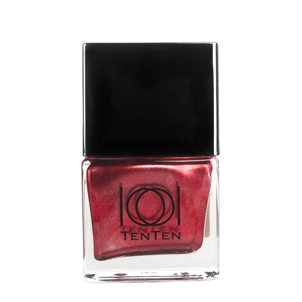 Red Glitter Nail Polish Rose Sparkle NP-T50 nail swatch on hand